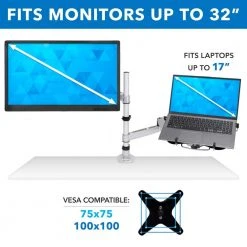 Full Motion Monitor Swiveling Arm Mount with Laptop Adapter by mount-it! -Electro Gear Shop mount it computer laptop accessories mi 75816 fa 1000
