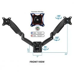 Dual Arm Monitor Wall Mount for Monitors up to 27 in. by mount-it! -Electro Gear Shop mount it computer laptop accessories mi 766 76 1000