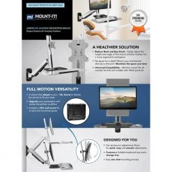 Wall Mounted Sit-Stand Single Monitor Workstation by mount-it! -Electro Gear Shop mount it computer laptop accessories mi 7905 fa 1000