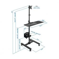 Mobile Cart With Monitor Mount and CPU Holder for 13 in. to 32 in. Screens by mount-it! -Electro Gear Shop mount it computer laptop accessories mi 7948 76 1000
