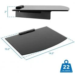 A/V Component Wall Mounted Glass Shelf by mount-it! 11 A/V Component Wall Mounted Glass Shelf by mount-it! -Electro Gear Shop mount it electronics cleaning care mi 895 44 1000