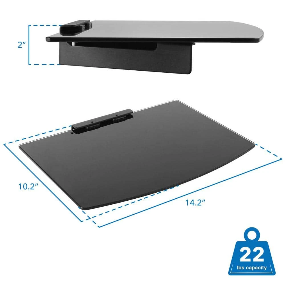 A/V Component Wall Mounted Glass Shelf by mount-it! 5 A/V Component Wall Mounted Glass Shelf by mount-it! - Image 5
