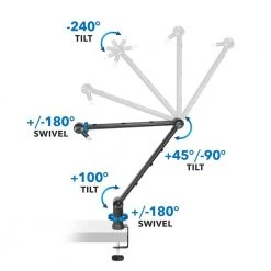 37.4 in. Black Adjustable Microphone Boom Arm by mount-it! -Electro Gear Shop mount it home theater systems mi 7610 1f 1000