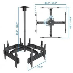 Quad TV Display Ceiling Mount by mount-it! -Electro Gear Shop mount it projector mounts mi 514 76 1000