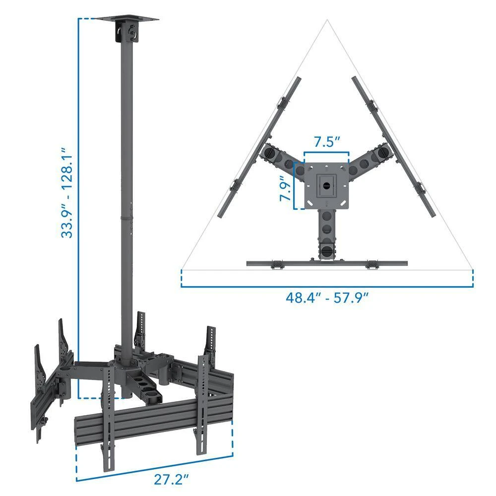 Triple TV Display Ceiling Mount by mount-it! 6 Triple TV Display Ceiling Mount by mount-it! - Image 6
