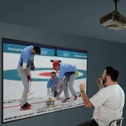 Portable Projector 100 in. Screen for Indoor and Outdoor Projection by mount-it! -Electro Gear Shop mount it projector screens mi 640 31 1000