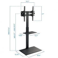 Mount-it! Height Adjustable TV Stand with Shelf for 23 in. and to 55 in. -Electro Gear Shop mount it tv mounts mi 1877 76 1000