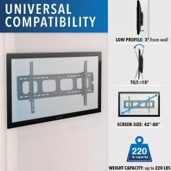 Heavy-Duty Tilting TV Wall Mount for 42 in. to 80 in. Screen Sizes by mount-it! -Electro Gear Shop mount it tv mounts mi 303l 4f 1000
