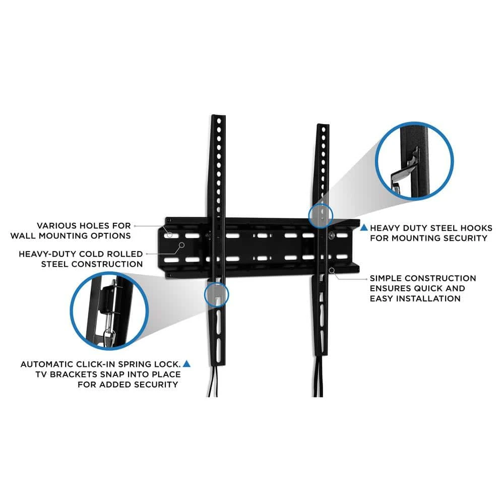 Low Profile Slim TV Wall Mount Fixed TV Bracket for 32 in. to 55 in. Screens by mount-it! 3 Low Profile Slim TV Wall Mount Fixed TV Bracket for 32 in. to 55 in. Screens by mount-it! - Image 3