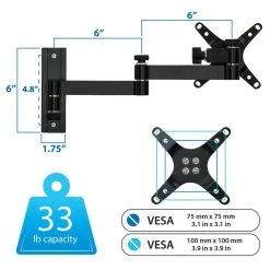 Full Motion TV and Computer Monitor Wall Mount for 19 in. to 32 in. Screens by mount-it! -Electro Gear Shop mount it tv mounts mi 404 fa 1000