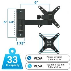 Full Motion TV Wall Mount for Screens Up to 30 in. by mount-it! -Electro Gear Shop mount it tv mounts mi 405 44 1000