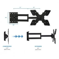 Dual Bar Full Motion TV Wall Mount for 32 in. to 55 in. Screen Size by mount-it! -Electro Gear Shop mount it tv mounts mi 411l 1f 1000