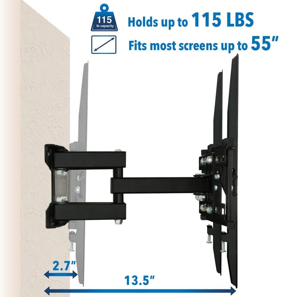Full Motion Dual Arm TV Wall Mount Extension Arm Screens 20 in. to 50 in. by mount-it! 4 Full Motion Dual Arm TV Wall Mount Extension Arm Screens 20 in. to 50 in. by mount-it! - Image 4