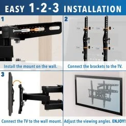 Full Motion Dual Arm TV Wall Mount Extension Arm Screens 20 in. to 50 in. by mount-it! 11 Full Motion Dual Arm TV Wall Mount Extension Arm Screens 20 in. to 50 in. by mount-it! -Electro Gear Shop mount it tv mounts mi 4461 cbl 44 1000