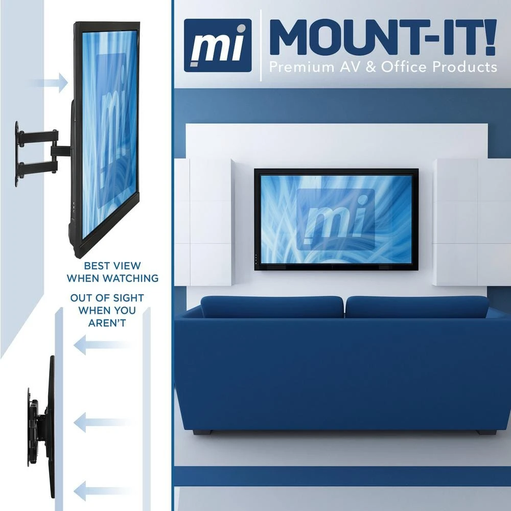 Full Motion Corner TV Wall Mount Extending Arm for 20 in. to 55 in. Screen Size by mount-it! 7 Full Motion Corner TV Wall Mount Extending Arm for 20 in. to 55 in. Screen Size by mount-it! - Image 7