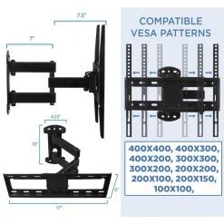 Full Motion Corner TV Wall Mount Extending Arm for 20 in. to 55 in. Screen Size by mount-it! 12 Full Motion Corner TV Wall Mount Extending Arm for 20 in. to 55 in. Screen Size by mount-it! -Electro Gear Shop mount it tv mounts mi 4471 fa 1000