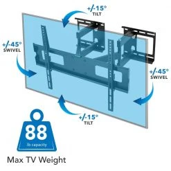 Full Motion Corner TV Mount by mount-it! 9 Full Motion Corner TV Mount by mount-it! -Electro Gear Shop mount it tv mounts mi 485c 4f 1000