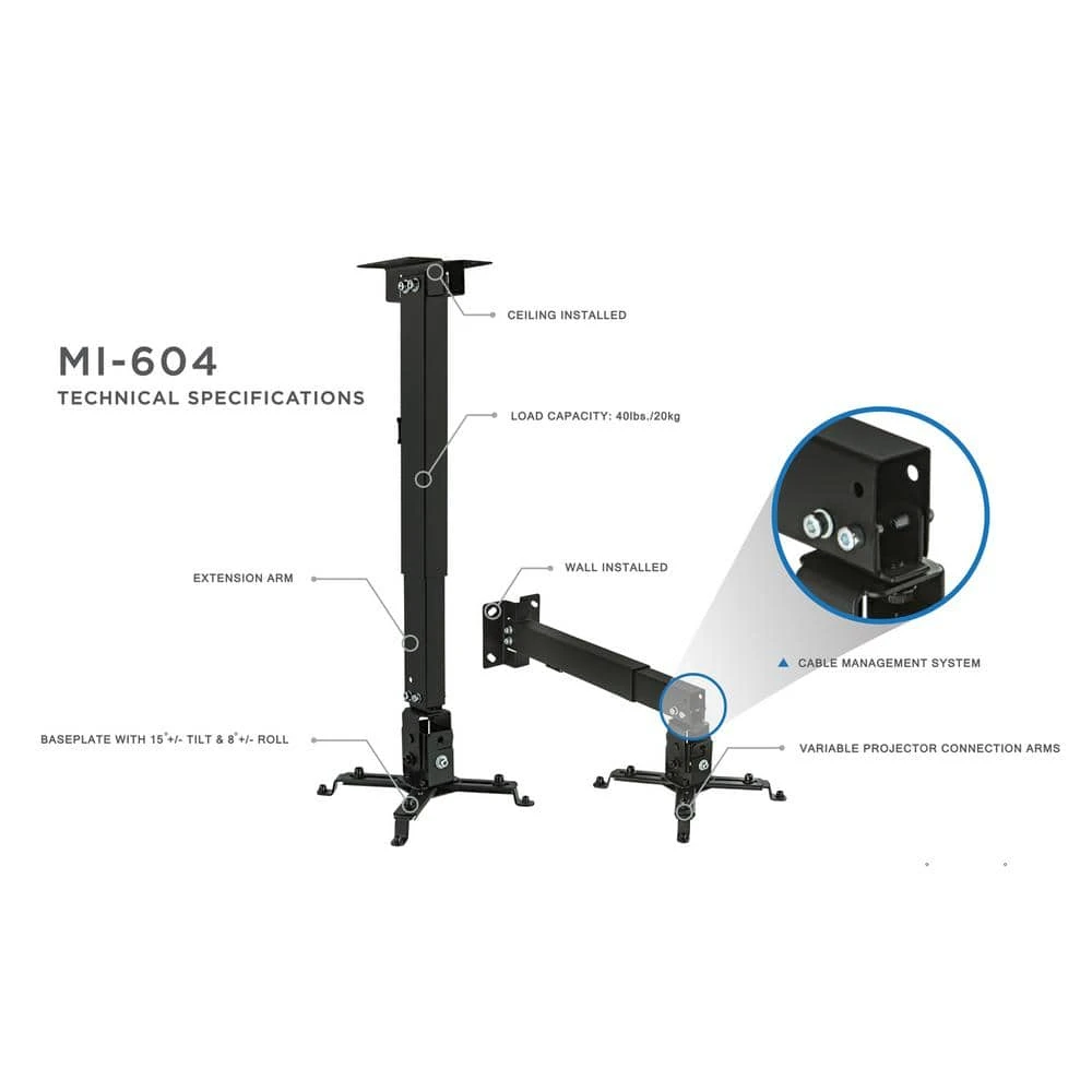Full Motion Projector Wall and Ceiling Mount by mount-it! 7 Full Motion Projector Wall and Ceiling Mount by mount-it! - Image 7