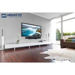 AV Component Shelf for Wall Mounted TV, 1 Tempered Glass Shelves by mount-it! -Electro Gear Shop mount it tv mounts mi 8401 31 1000