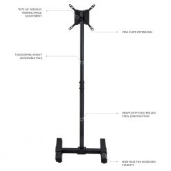 Portable TV Floor Stand for 42 in. Screens by mount-it! -Electro Gear Shop mount it tv mounts mi 878 44 1000