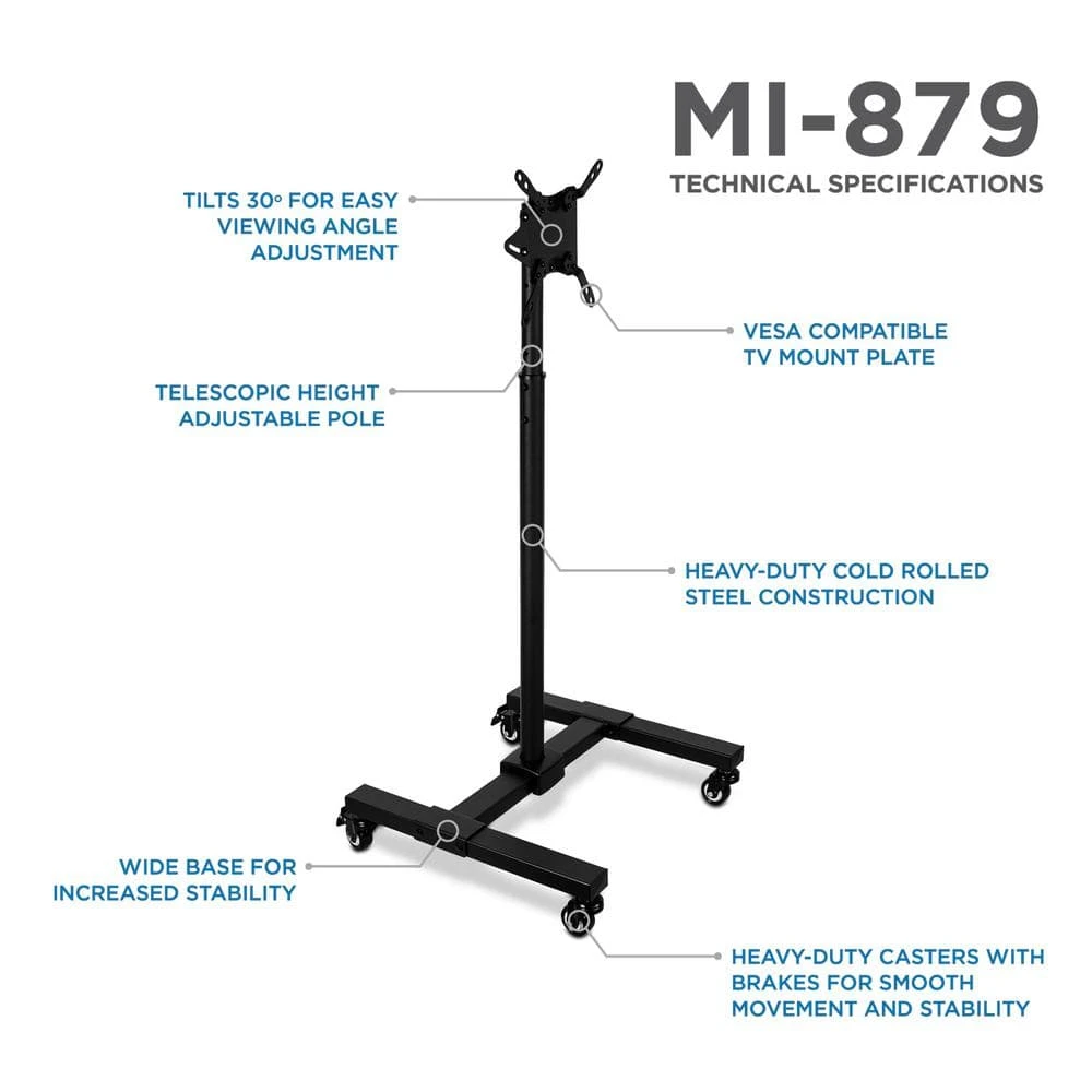 Adjustable Mobile TV Stand by mount-it! 2 Adjustable Mobile TV Stand by mount-it! - Image 2