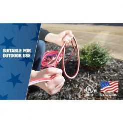50 ft. 12/3 SJTW USA Outdoor Heavy-Duty Extension Cord with Power Light Plug by Southwire -Electro Gear Shop red white blue southwire general purpose cords 2548swusa1 77 1000