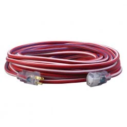 50 ft. 12/3 SJTW USA Outdoor Heavy-Duty Extension Cord with Power Light Plug by Southwire -Electro Gear Shop red white blue southwire general purpose cords 2548swusa1 c3 1000