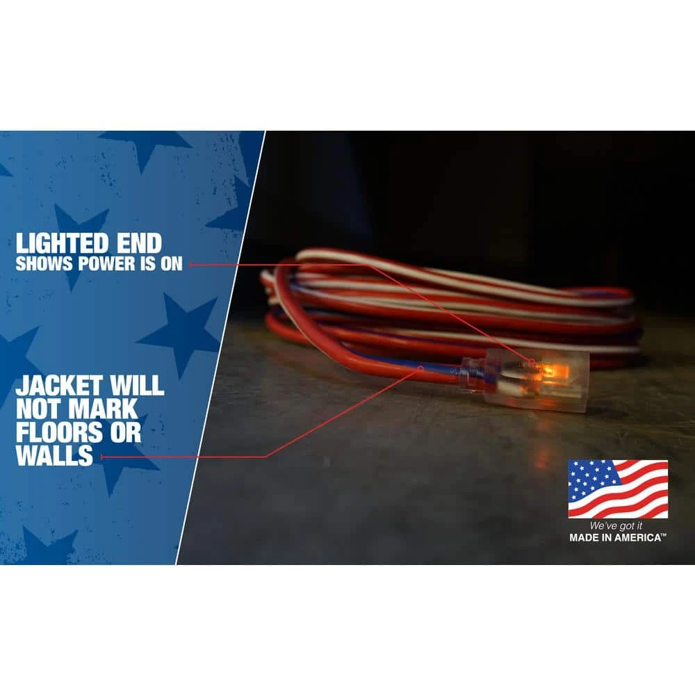 75 ft. 12/3 SJTW Outdoor Heavy-Duty Extension Cord with Power Light Plug by Southwire 4 75 ft. 12/3 SJTW Outdoor Heavy-Duty Extension Cord with Power Light Plug by Southwire - Image 4
