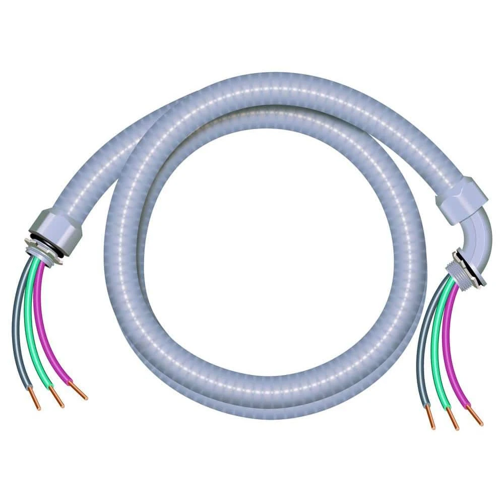 1/2 in. x 6 ft. 10/3 Ultra-Whip Liquidtight Flexible Non-Metallic PVC Conduit Cable Whip by Southwire 1 1/2 in. x 6 ft. 10/3 Ultra-Whip Liquidtight Flexible Non-Metallic PVC Conduit Cable Whip by Southwire