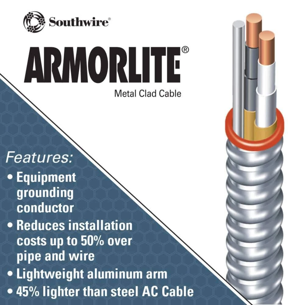 12/3 x 250 ft. Solid CU BX/AC (AL Armored Cable) Armorlite Cable by Southwire 2 12/3 x 250 ft. Solid CU BX/AC (AL Armored Cable) Armorlite Cable by Southwire - Image 2