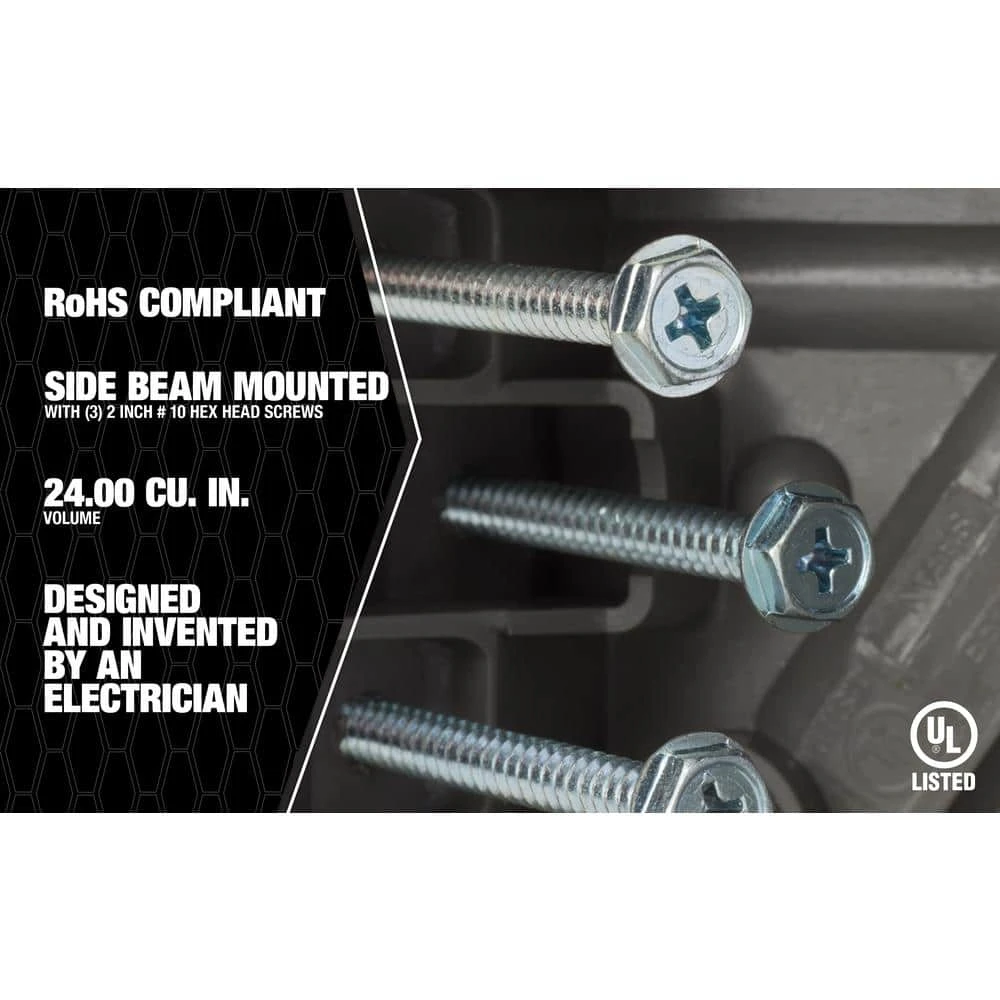 Smart Box Adjustable Depth 75 lbs. Light Fixture Support/50 lbs. Ceiling Fan Support by Southwire 6 Smart Box Adjustable Depth 75 lbs. Light Fixture Support/50 lbs. Ceiling Fan Support by Southwire - Image 6