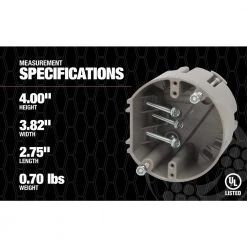 Smart Box Adjustable Depth 75 lbs. Light Fixture Support/50 lbs. Ceiling Fan Support by Southwire 13 Smart Box Adjustable Depth 75 lbs. Light Fixture Support/50 lbs. Ceiling Fan Support by Southwire -Electro Gear Shop southwire boxes brackets msbfan 77 1000