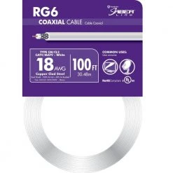 100 ft. 18 RG6 Dual Shield CU CATV CM/CL2 Coaxial Cable in White by Southwire
