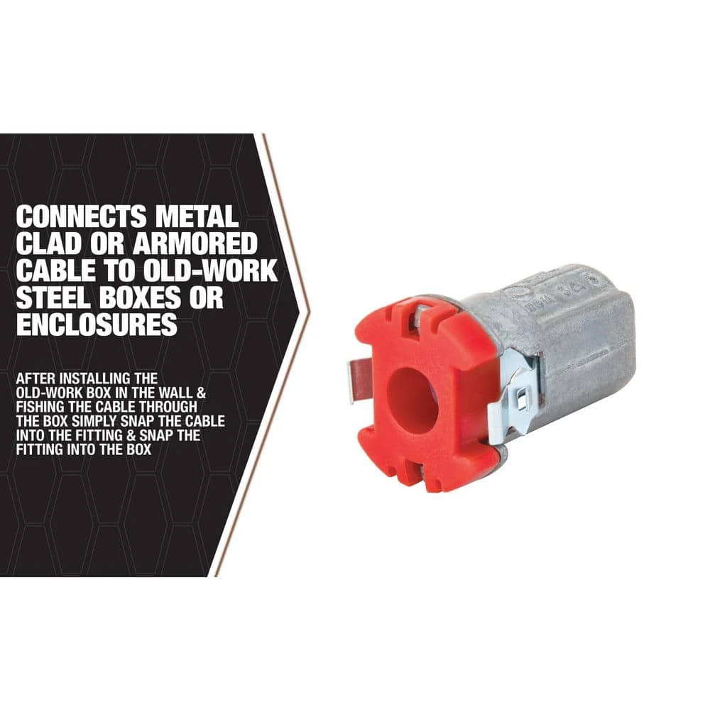 3/8 in. Cut-In Snap Lock MC/AC Box Connector (25-Pack) by Southwire 5 3/8 in. Cut-In Snap Lock MC/AC Box Connector (25-Pack) by Southwire - Image 5