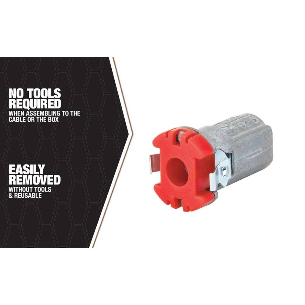 3/8 in. Cut-In Snap Lock MC/AC Box Connector (25-Pack) by Southwire 3 3/8 in. Cut-In Snap Lock MC/AC Box Connector (25-Pack) by Southwire - Image 3