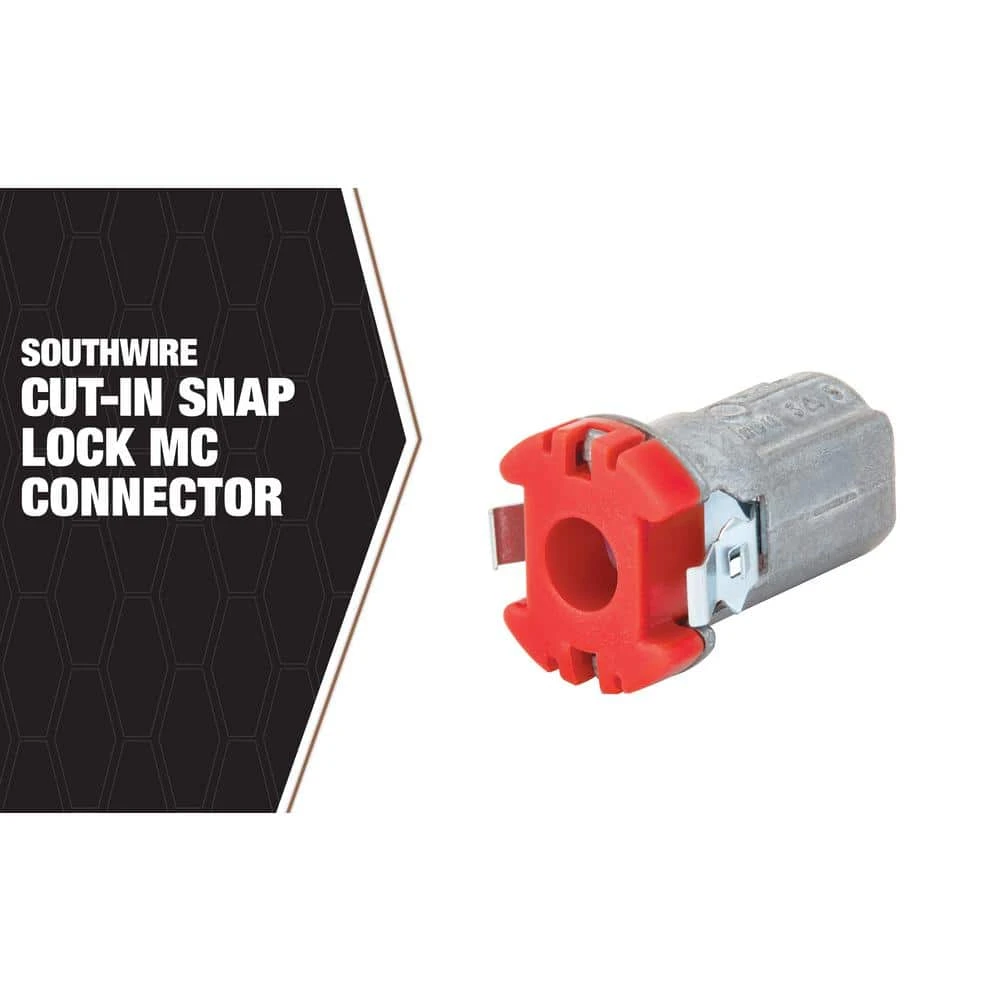 3/8 in. Cut-In Snap Lock MC/AC Box Connector (25-Pack) by Southwire 2 3/8 in. Cut-In Snap Lock MC/AC Box Connector (25-Pack) by Southwire - Image 2