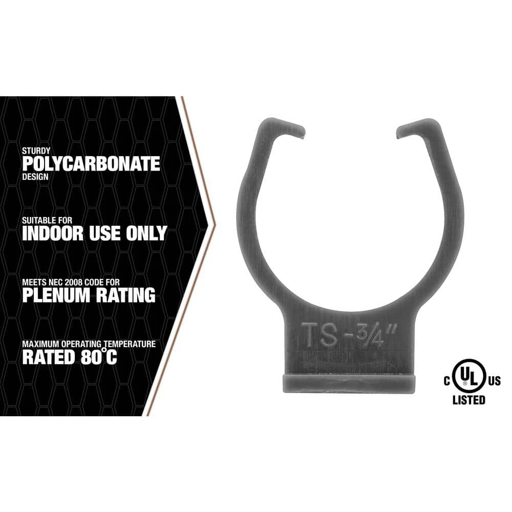 Clip-It 3/4 in. Conduit Clip for EMT PVC (100-Pack) by Southwire 5 Clip-It 3/4 in. Conduit Clip for EMT PVC (100-Pack) by Southwire - Image 5