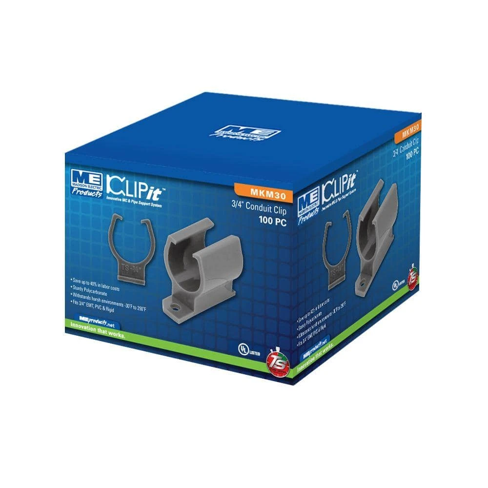 Clip-It 3/4 in. Conduit Clip for EMT PVC (100-Pack) by Southwire 2 Clip-It 3/4 in. Conduit Clip for EMT PVC (100-Pack) by Southwire - Image 2