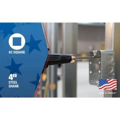 USA #2 Square Tip Screwdriver with 4 in. Shank by Southwire -Electro Gear Shop southwire electrical screwdrivers nut drivers 65139740 40 1000