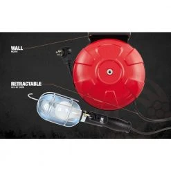 75-Watt 40 ft. 16/3 SJTW Incandescent Guarded Trouble Work Light with Retractable Cord Reel by Southwire -Electro Gear Shop southwire extension cord reels 48000 4f 1000
