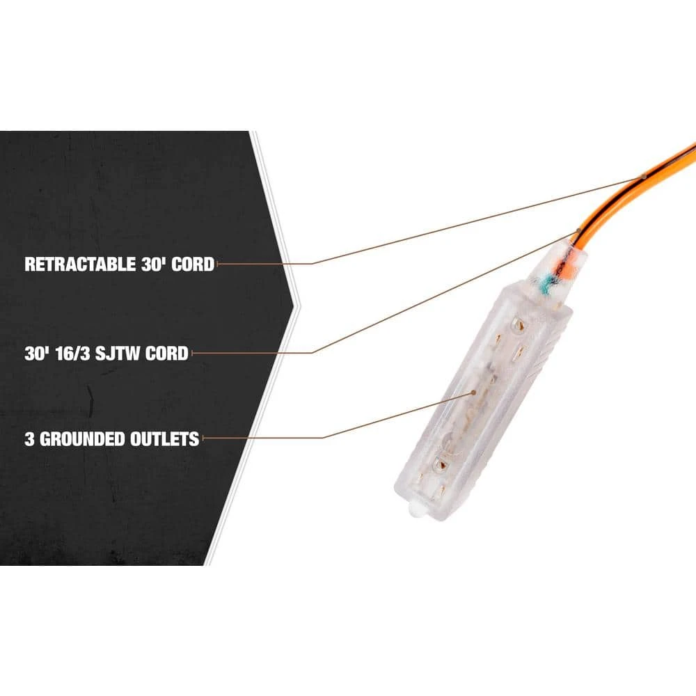 30 ft. 16/3 Metal Retractable Extension Cord Reel by Southwire 2 30 ft. 16/3 Metal Retractable Extension Cord Reel by Southwire - Image 2