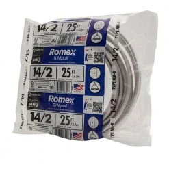 25 ft. 14/2 Solid Romex SIMpull CU NM-B W/G Wire by Southwire -Electro Gear Shop southwire nm wires 28827421 4f 1000