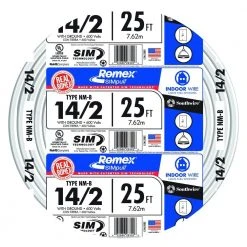 25 ft. 14/2 Solid Romex SIMpull CU NM-B W/G Wire by Southwire