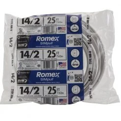 25 ft. 14/2 Solid Romex SIMpull CU NM-B W/G Wire by Southwire -Electro Gear Shop southwire nm wires 28827421 66 1000