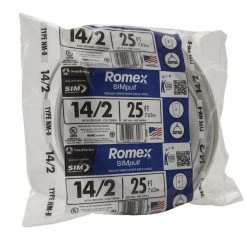 25 ft. 14/2 Solid Romex SIMpull CU NM-B W/G Wire by Southwire -Electro Gear Shop southwire nm wires 28827421 c3 1000