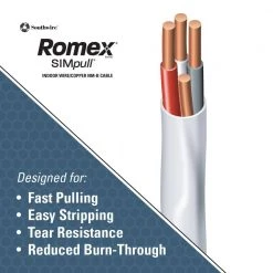 50 ft. 14/2 Solid Romex Simpull CU NM-B W/G Wire by Southwire -Electro Gear Shop southwire nm wires 28827422 40 1000