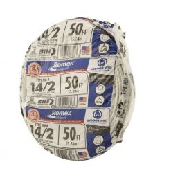 50 ft. 14/2 Solid Romex Simpull CU NM-B W/G Wire by Southwire -Electro Gear Shop southwire nm wires 28827422 c3 1000