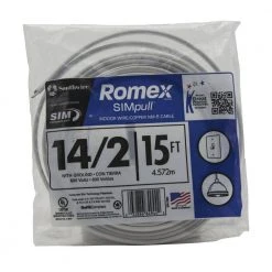 15 ft. 14/2 Solid Romex SIMpull CU NM-B W/G Wire by Southwire