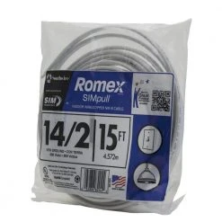 15 ft. 14/2 Solid Romex SIMpull CU NM-B W/G Wire by Southwire -Electro Gear Shop southwire nm wires 28827426 c3 1000