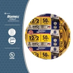 50 ft. 12/2 Solid Romex SIMpull CU NM-B W/G Wire by Southwire -Electro Gear Shop southwire nm wires 28828222 a0 1000